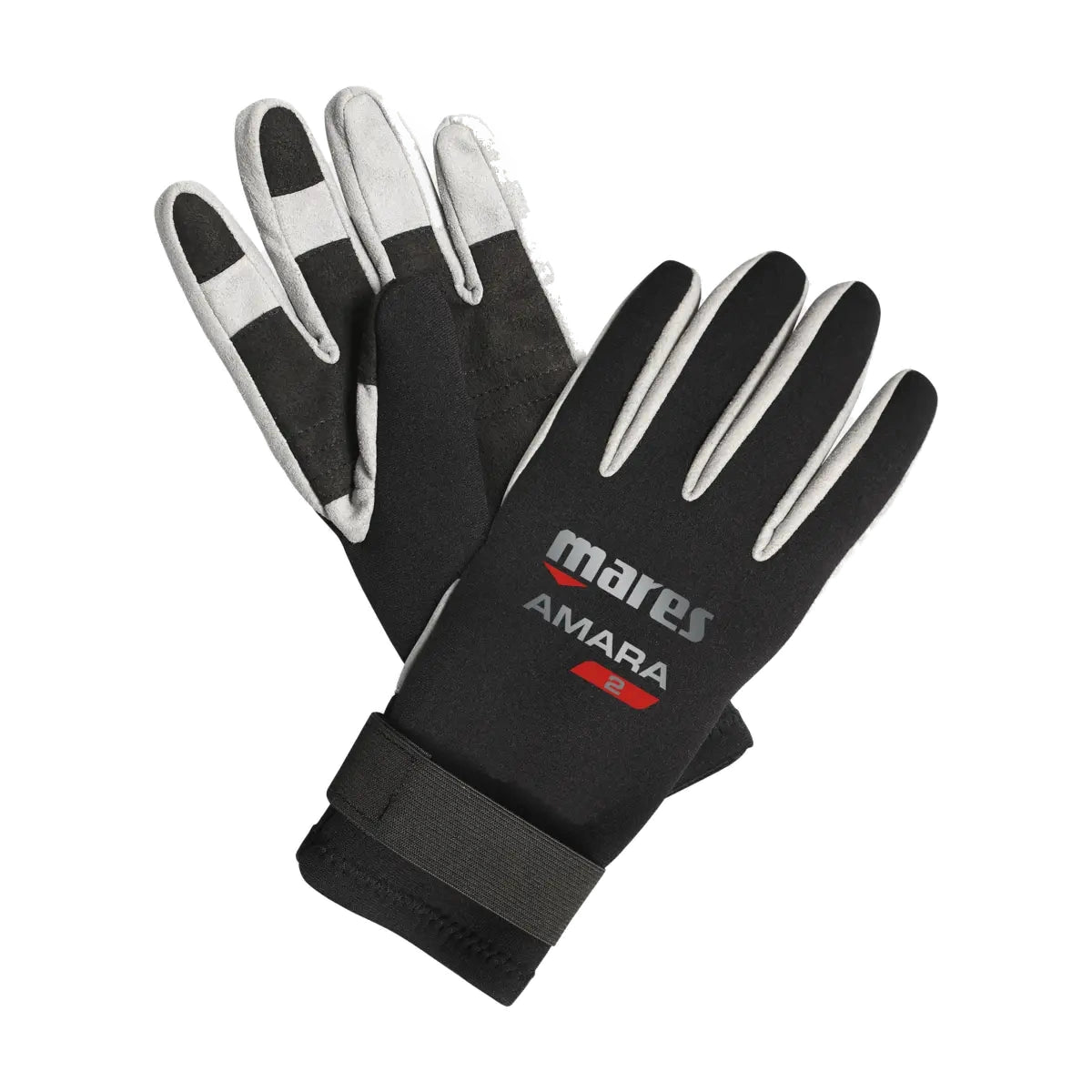 Mares Amara 2mm dive gloves with grey Amara palm and fingers and wrist strap