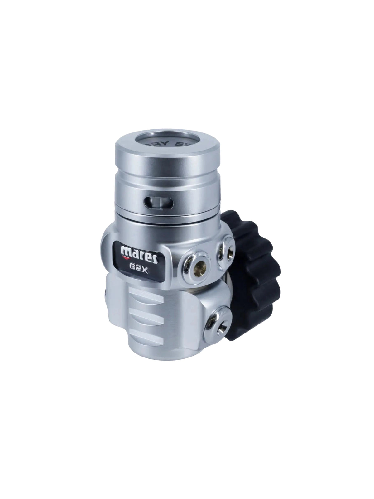 Mares Atlas ADJ second stage in silver and black with the Superflex hose