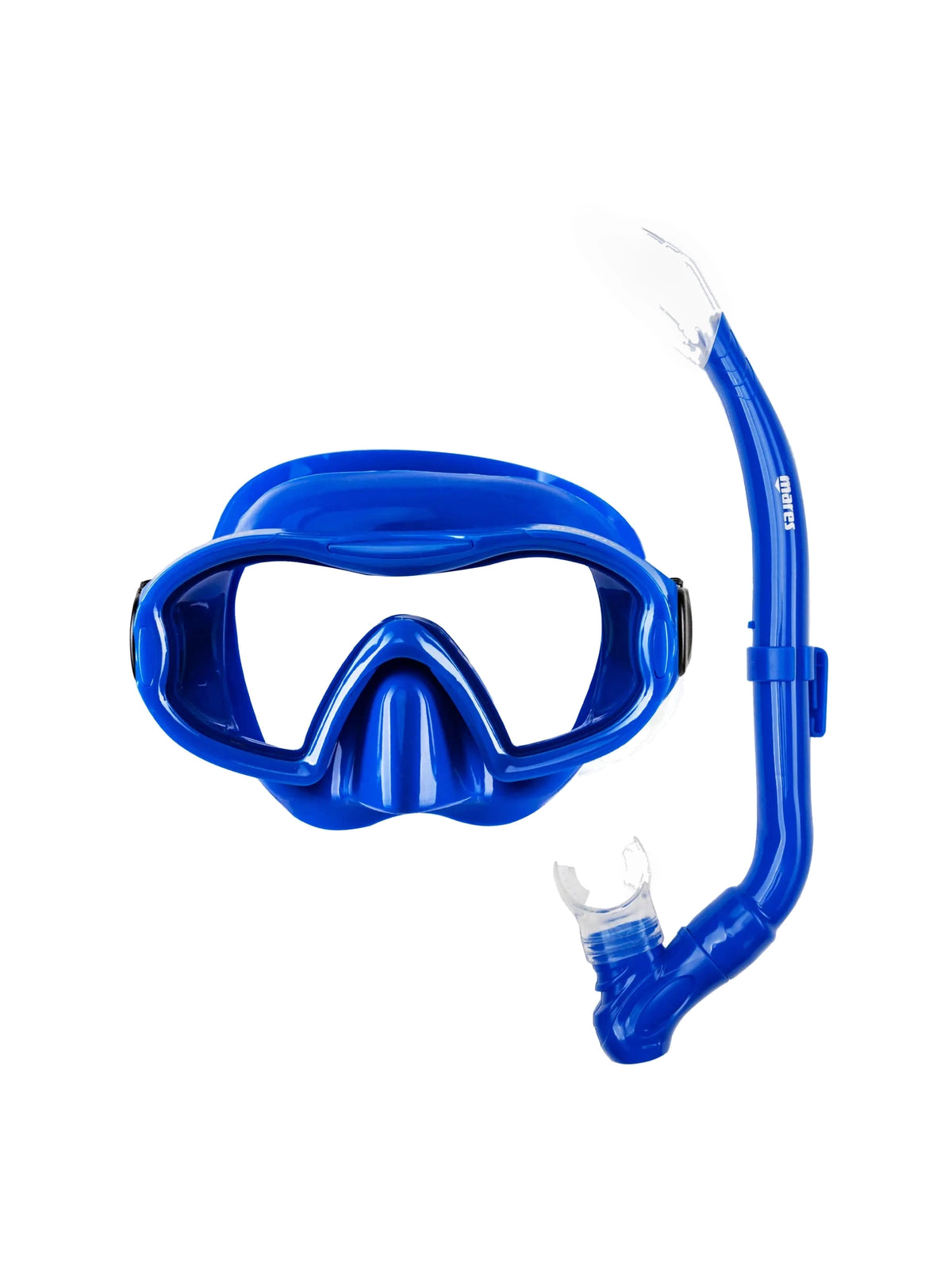 Mares Blenny kids mask and snorkel combo in blue, mask and snorkel together