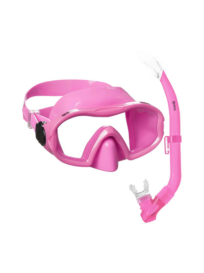 Mares Blenny kids mask and snorkel combo in pink, mask and snorkel together