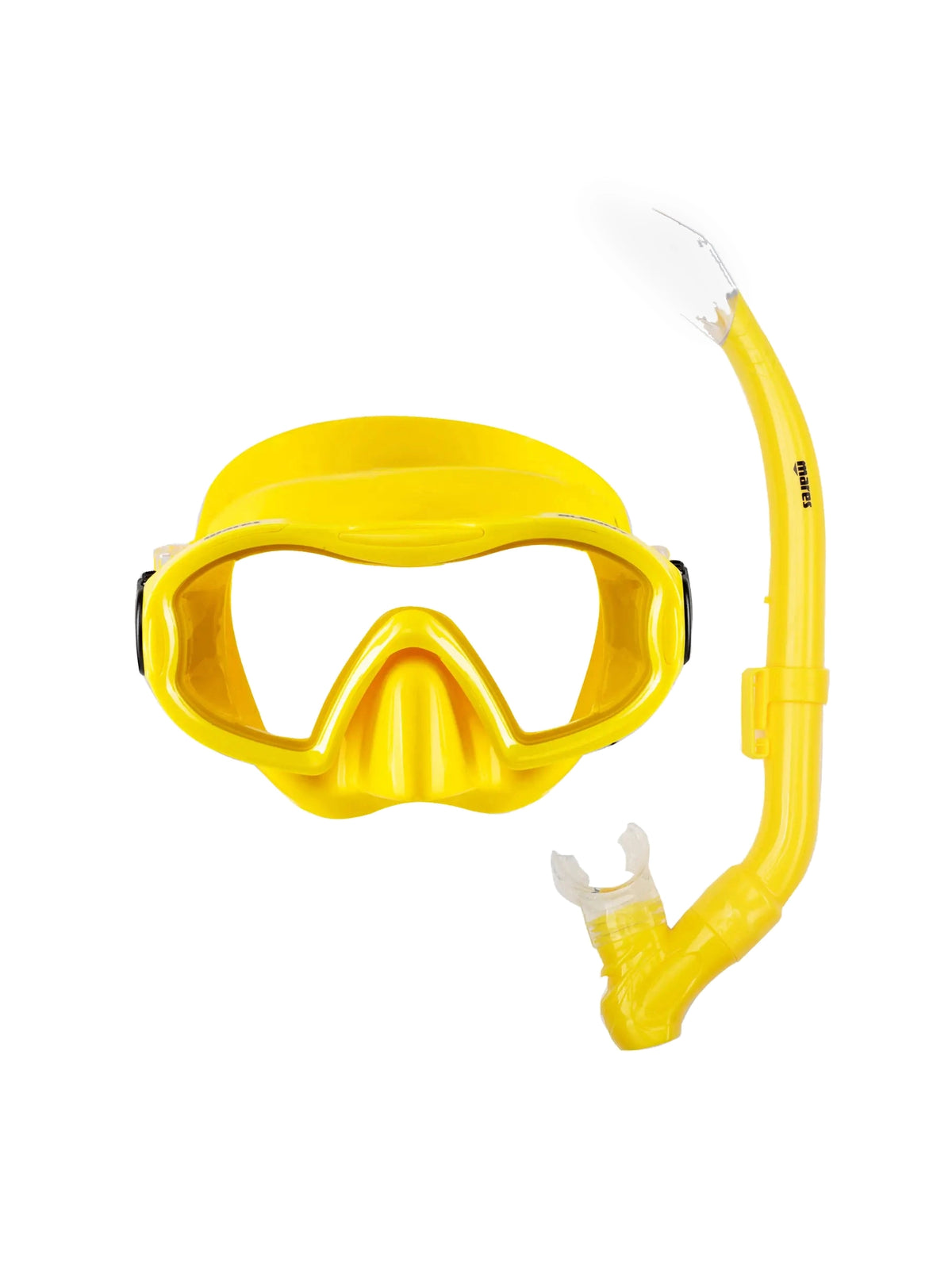 Mares Blenny kids mask and snorkel combo in yellow, mask and snorkel together