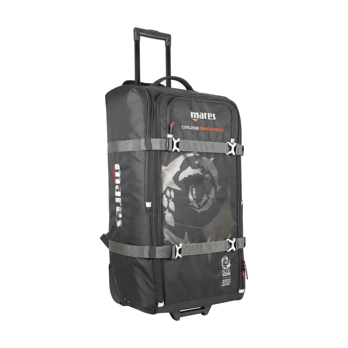 Mares Cruise Backpack 120 litre wheeled dive bag in black with grey print