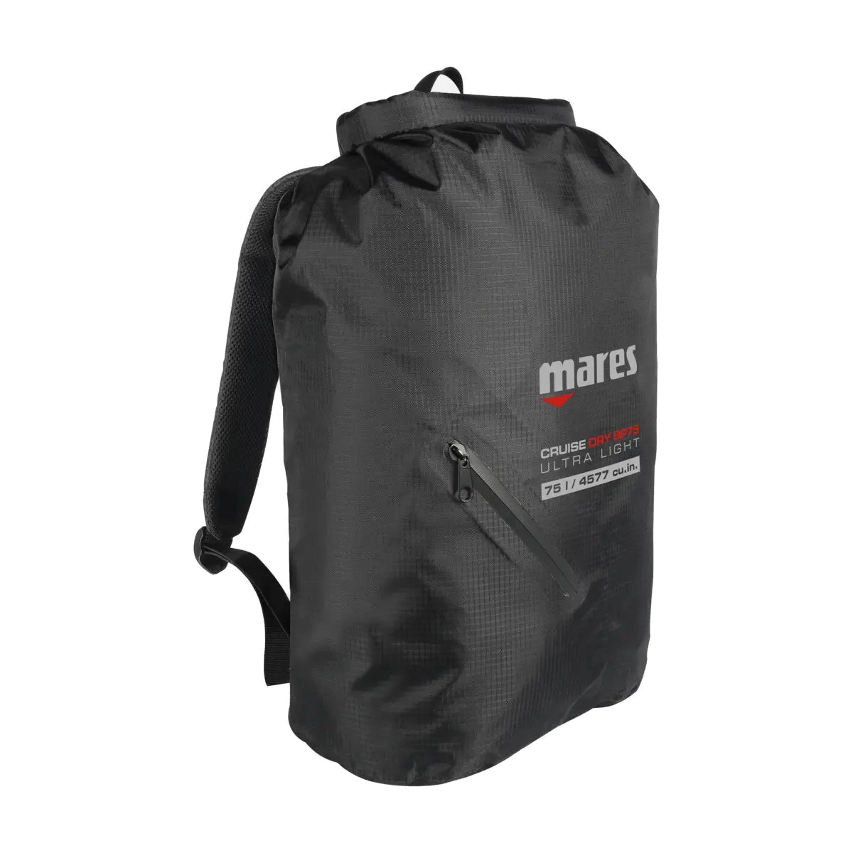 Mares Cruise Dry BP75 Ultralight 75 litre roll-top dry backpack in black