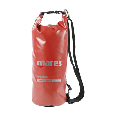 Mares Cruise Dry T10 10 litre roll-top dry bag in red with shoulder strap