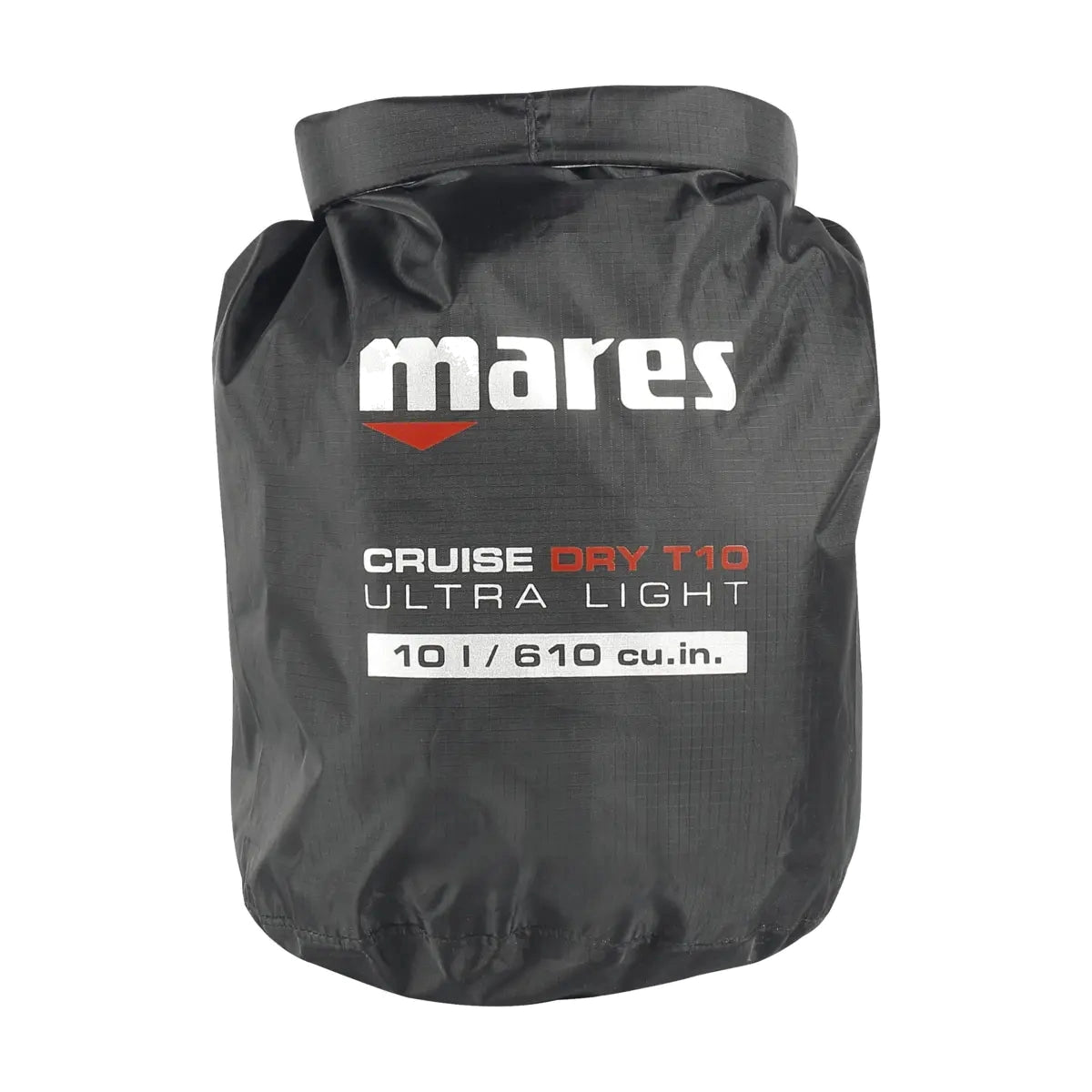 Mares Cruise Dry T10 Ultralight 10 litre roll-top dry bag in black