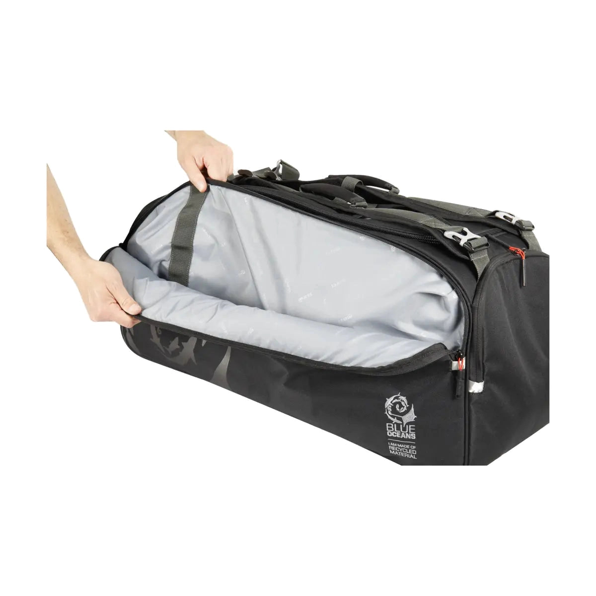 Mares Cruise X-Strap 76 litre duffel in black with shoulder straps
