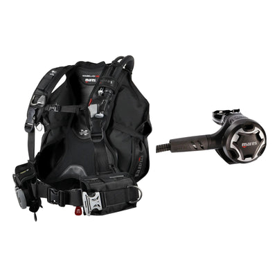 Mares Magellan HD BCD in black and Dual 15X regulator in black