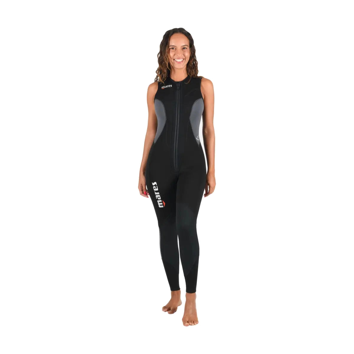 Mares Dual 5mm She Dives women's wetsuit in black and grey, jacket front view