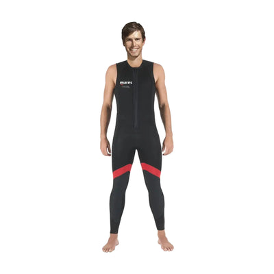 Mares Dual 5mm men's long john in black with red bands