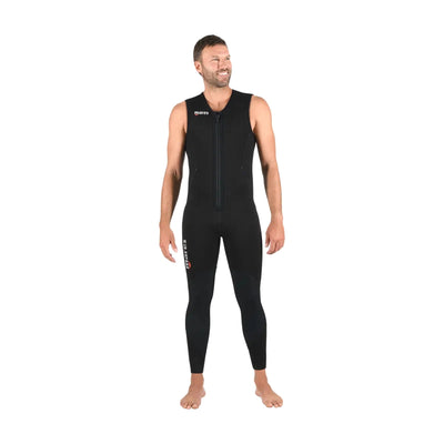 Mares Dual 5mm men's long john in black and grey, front view without the jacket