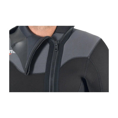 Mares Dual 5mm men's wetsuit jacket zip and collar close-up