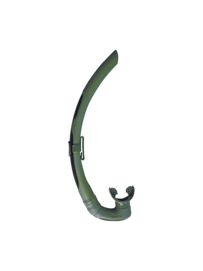 Mares Dual freediving snorkel in green, side view