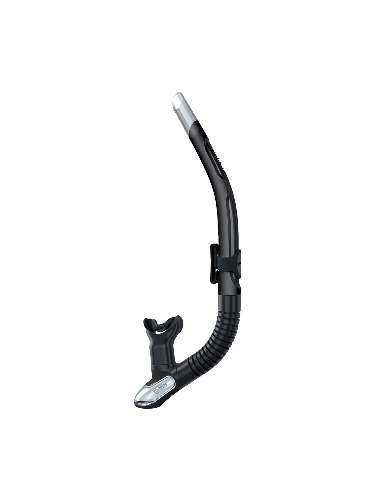 Mares Ergo Flex snorkel in black, side view