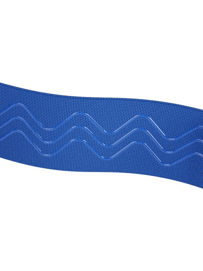 Mares Force-X Lite dive mask in black and blue, close-up of the elastic fabric strap