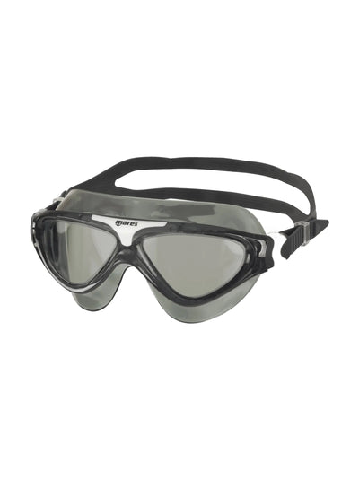 Mares Gamma swim mask, black frame with smoke lens, front view