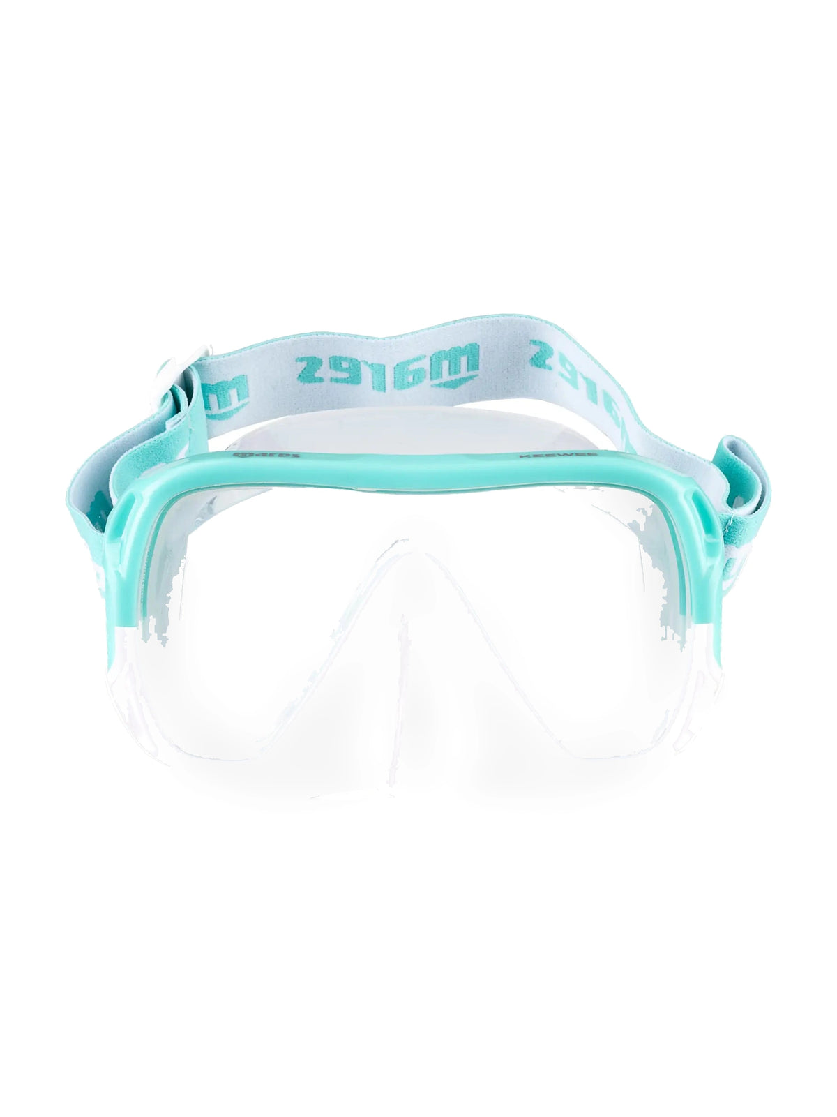 Mares Keewee mask and snorkel combo in mint, front view of the mask