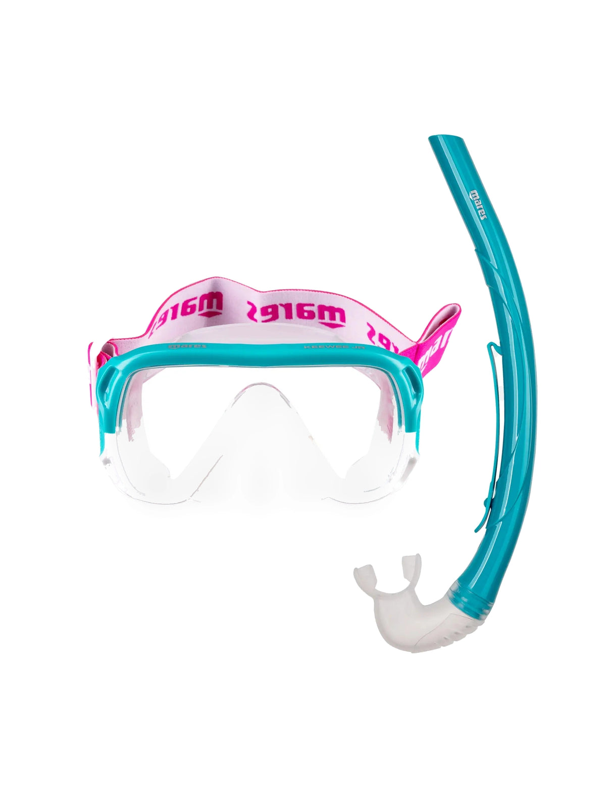 Mares Keewee Junior mask and snorkel combo in aqua, mask and snorkel together