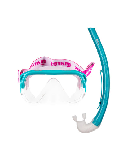 Mares Keewee Junior mask and snorkel combo in aqua, mask and snorkel together