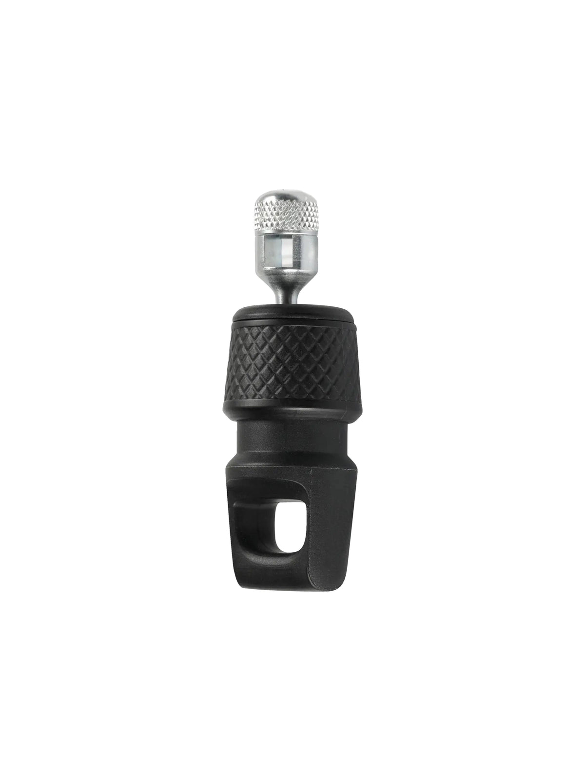 Mares magnetic connector in black with knurled grip and threaded stainless pin