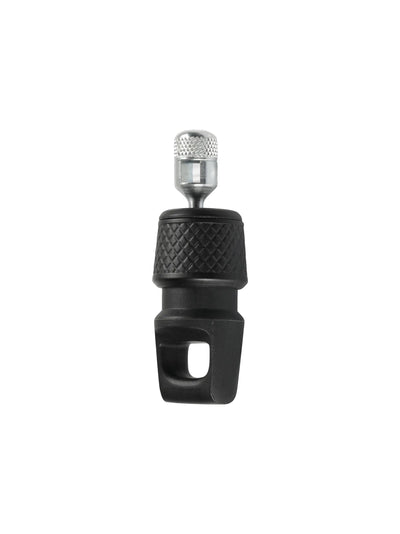 Mares magnetic connector in black with knurled grip and threaded stainless pin