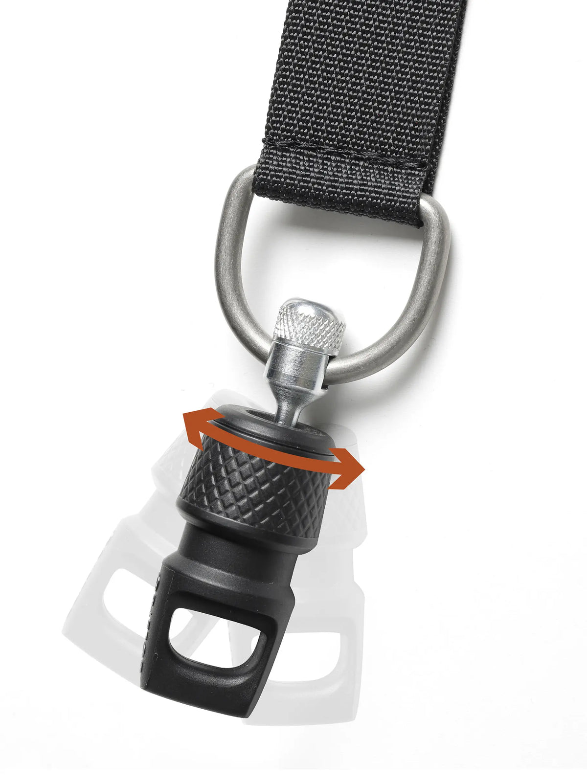 Mares magnetic connector in black with knurled grip and threaded stainless pin