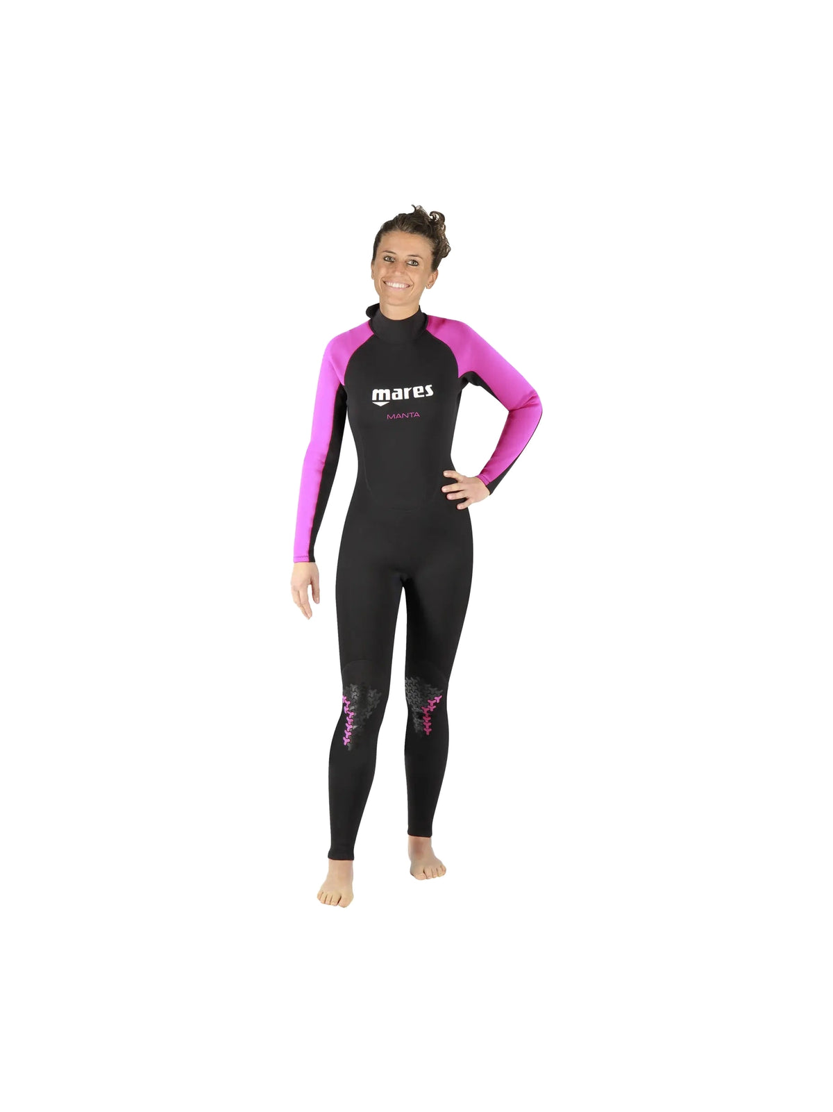 Mares Manta 2.2 mm women's full wetsuit, black with pink trim, size XXS