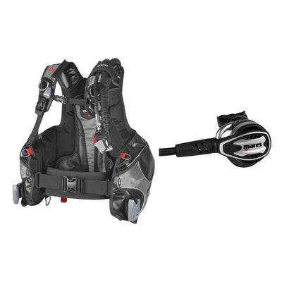Mares Rock Pro BCD in black and grey and Planet 88X TBP regulator in silver and black
