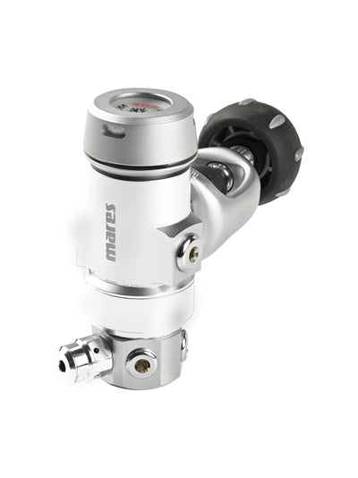 Mares 88X TBP first stage from the opposite side, pearl chrome body