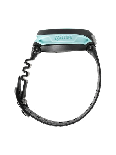 Mares Puck 4 side profile on its strap