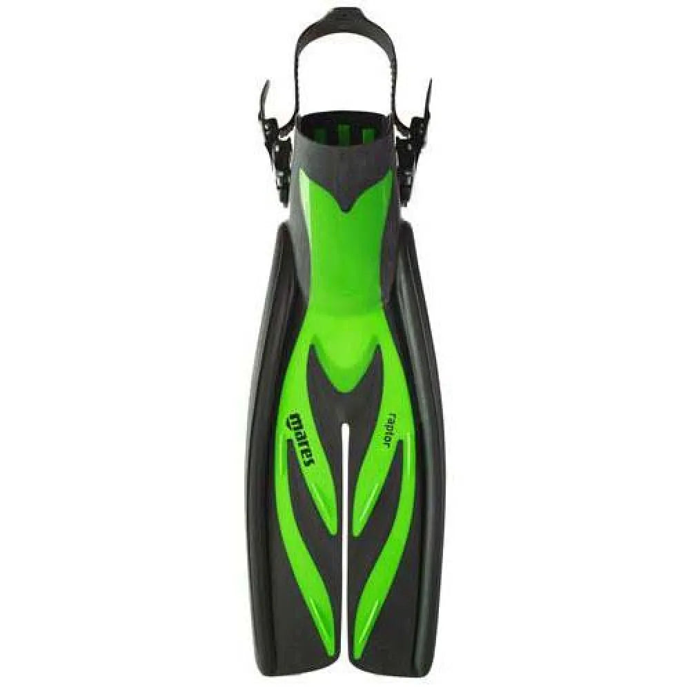 Mares Raptor split fin in green, top view