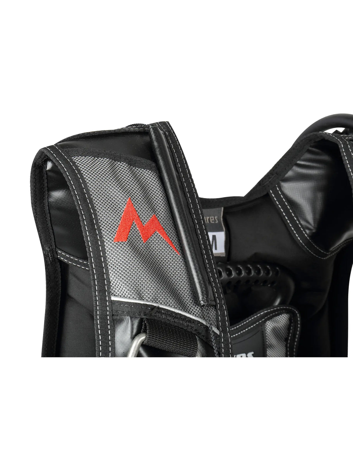 Mares Rock Pro jacket BCD in black and grey, front three-quarter view with integrated weight pockets