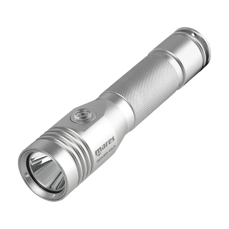Mares Rover 10LR dive torch with a silver aluminium body and Cree LED head