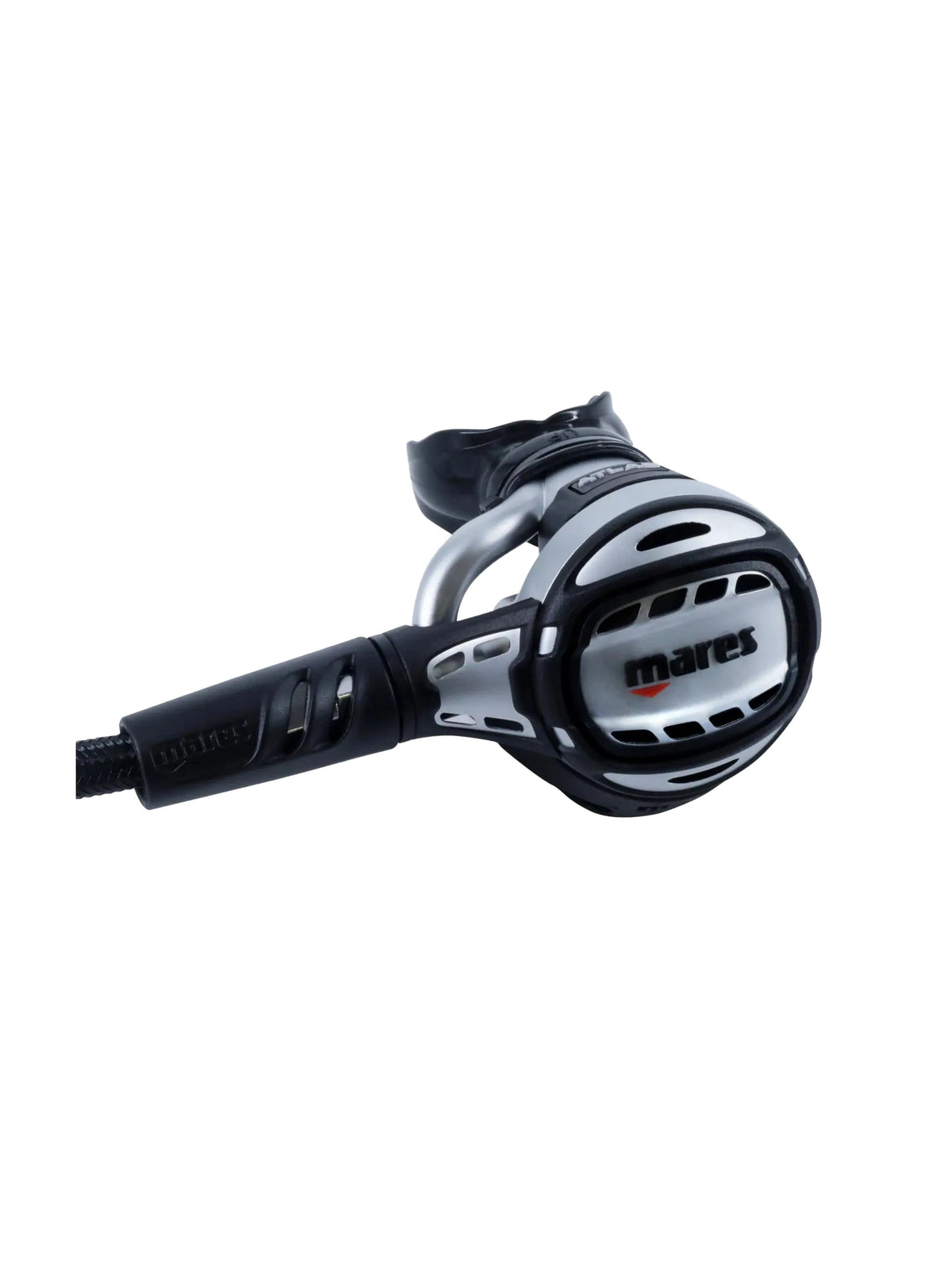 Mares Magellan HD back-inflation BCD in all black, front three-quarter view