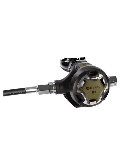 Mares HR second stage in olive on its rubber hose