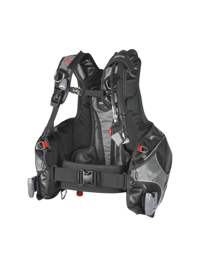 Mares Rock Pro jacket BCD in black and grey, front three-quarter view