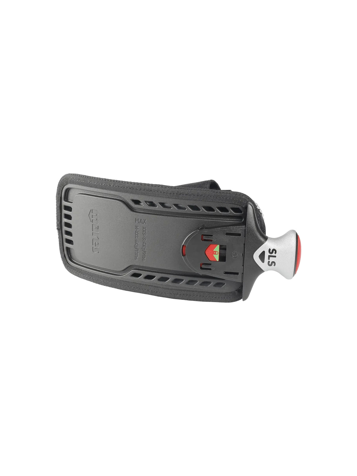 Mares SLS Slide and Lock weight pocket with red release handle and lock indicator window