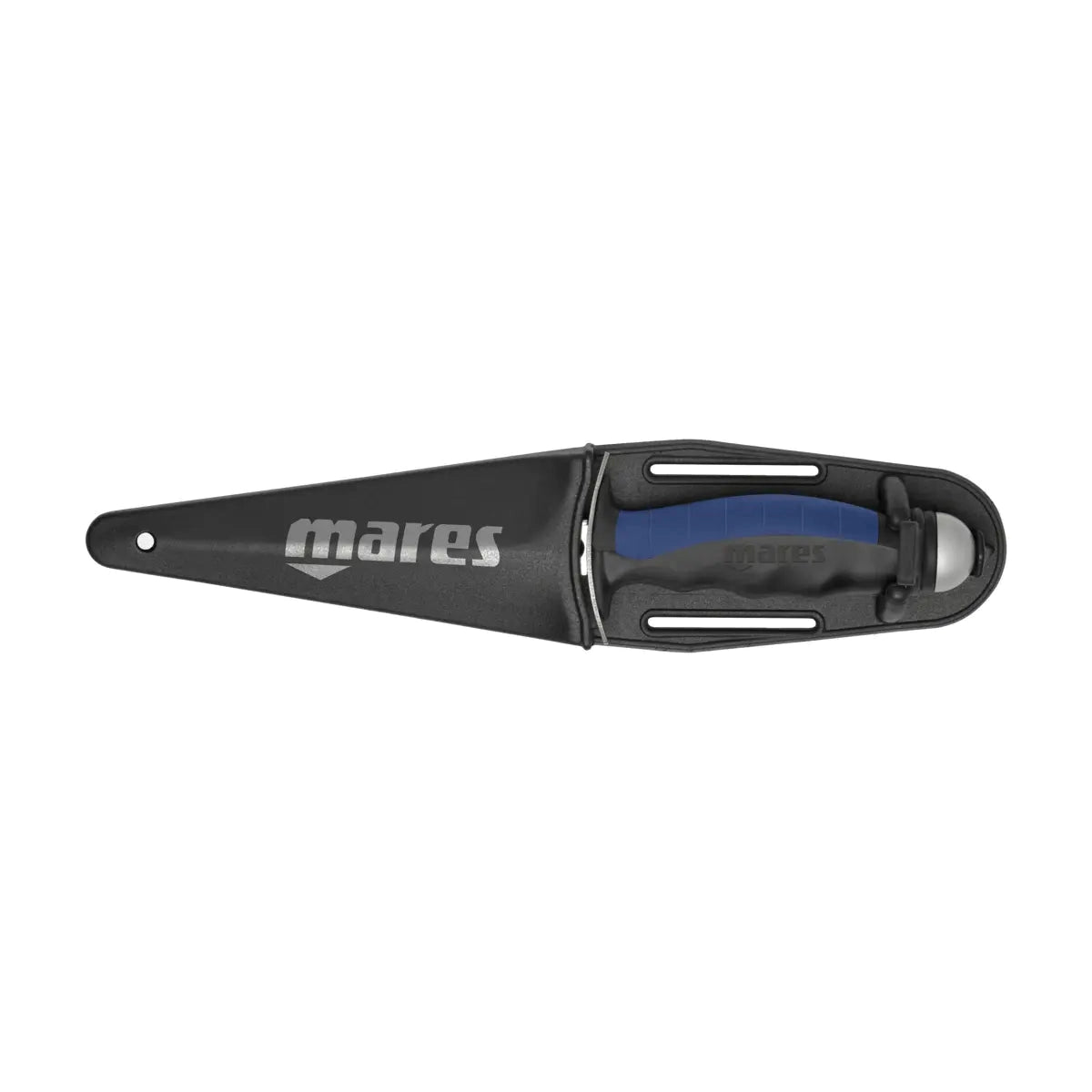 Mares Snake 2.1 spearfishing knife with blue and black handle