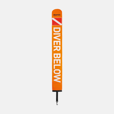 Mares Standard Inflatable marker buoy in orange with "Diver Below" print