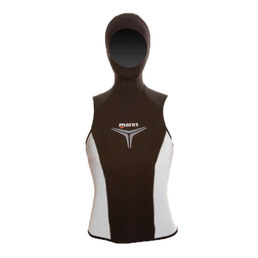 Mares Trilastic 5/3mm hooded vest, men's, black with light side panels