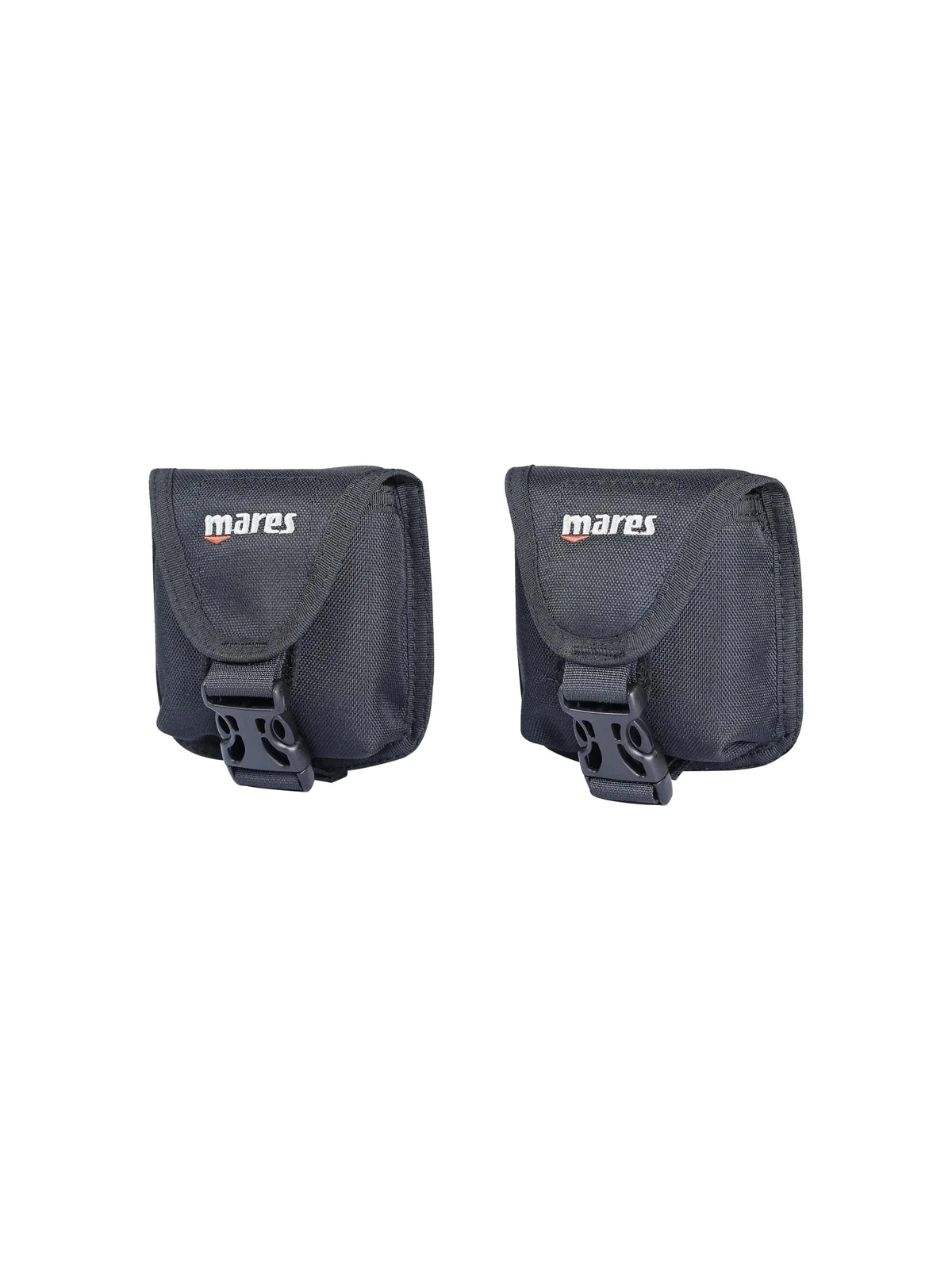 Pair of navy Mares trim weight pockets with buckle closures