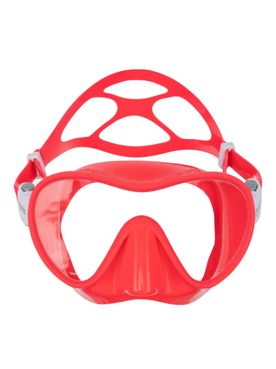 Mares Tropical mask and snorkel combo in pink, front view of the mask