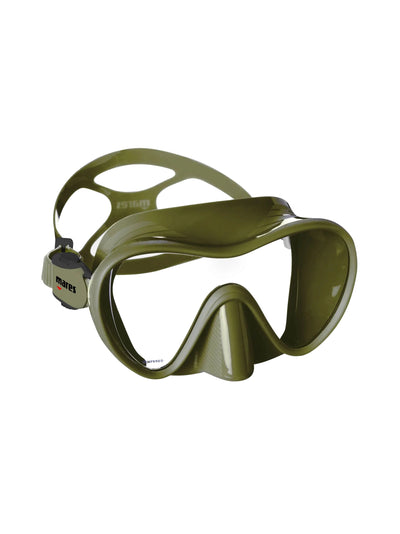 Mares Tropical frameless mask in olive, three-quarter front view