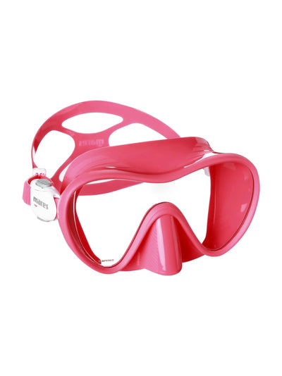 Mares Tropical frameless mask in pink, three-quarter front view
