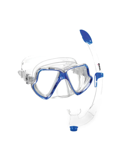 Mares Wahoo mask and Fiji snorkel combo in blue, mask and snorkel together