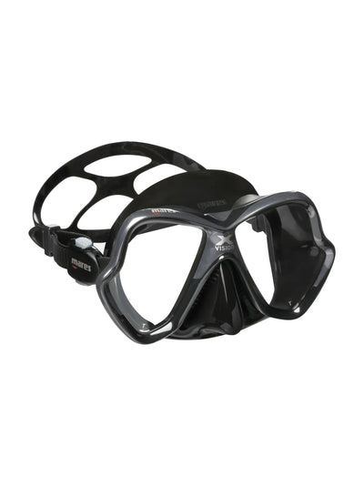 Mares X-Vision dive mask in black, three-quarter front view