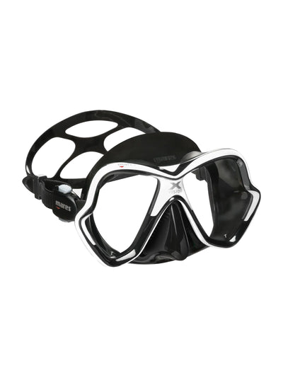 Mares X-Vision dive mask in black and white, three-quarter front view