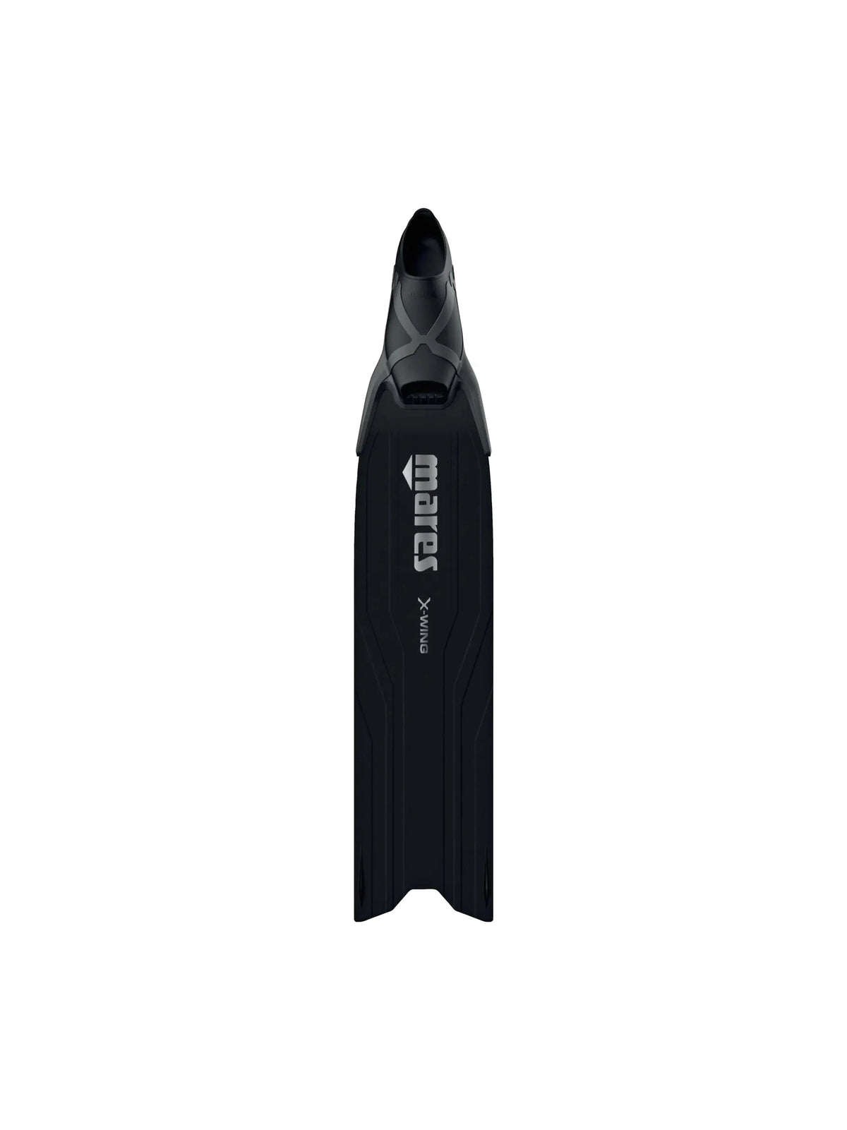 Mares X-Wing Pro long-blade freediving fin in black with V-tip blade and foot pocket