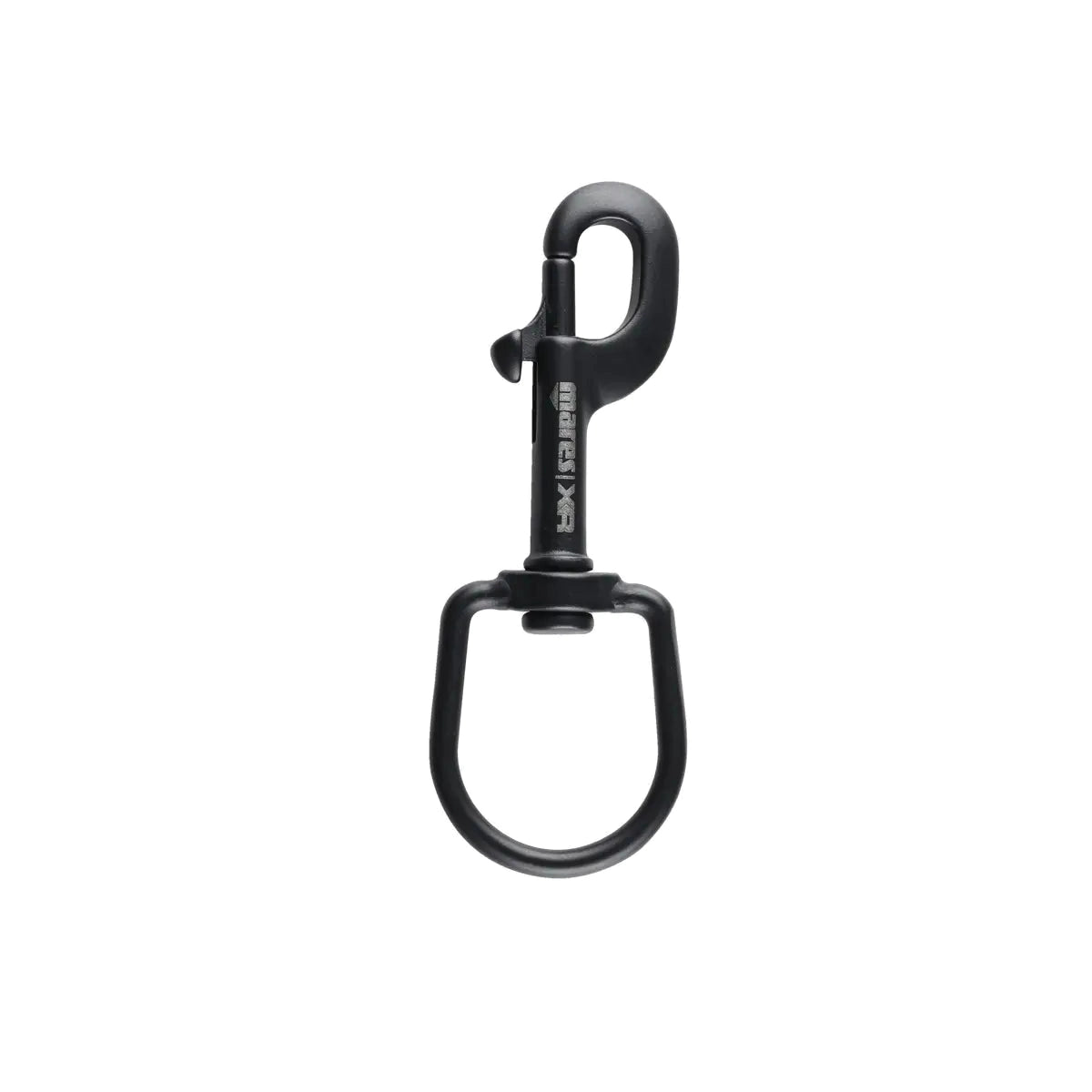 Mares XR black ceramic-coated dead bolt snap with swivel eye