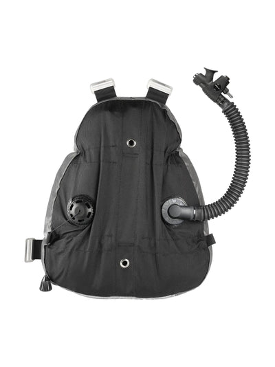 Mares XR sidemount Pure Light bladder from the front with dump valve and inflator hose