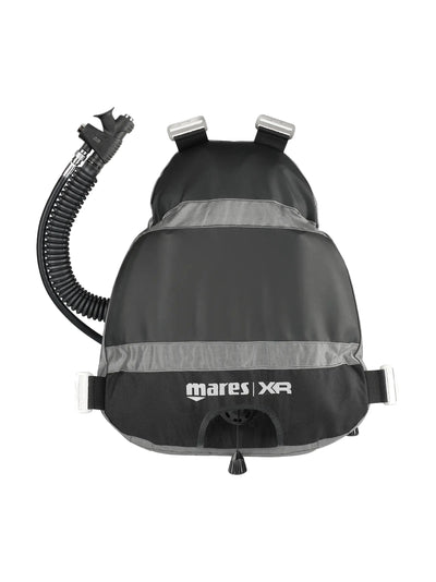 Mares XR sidemount Pure Light bladder from behind with its corrugated hoses